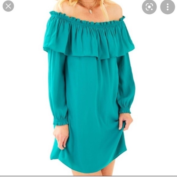Lilly Pulitzer Teal Green Malachite Dee Dee Dress - Picture 1 of 12